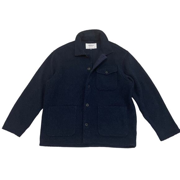 American Eagle XL Navy Bouclé Teddy Fleece Chorecoat | Blue Shacket Sold Out NEW - Picture 10 of 10